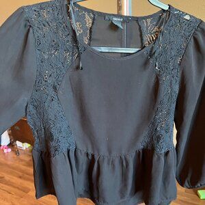 Forever 21 Black Lace blouse size S